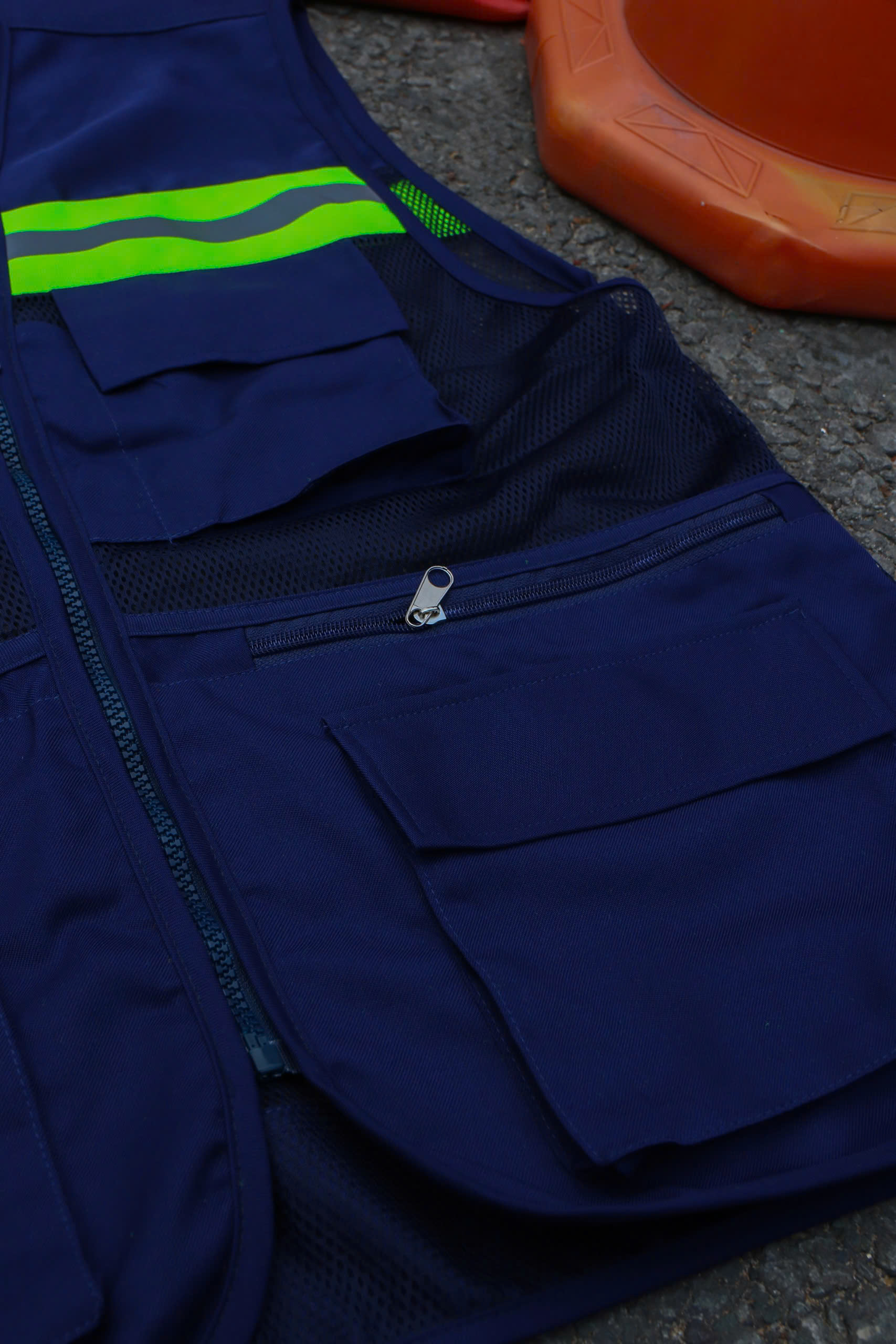 Áo ghile phản quang xanh đen 3K